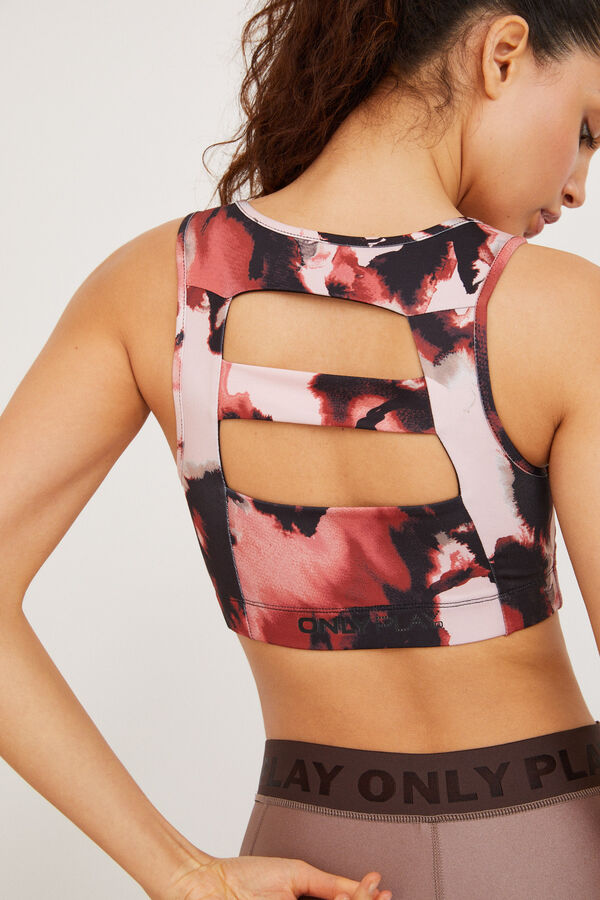 Only Play Sujetador deportivo estampado rosa