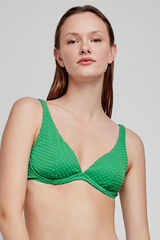 Gisela Top bikini capacidad sin relleno negro verde