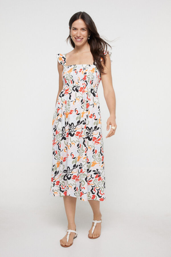 Pieces Vestido comprido de al&ccedil;as branco