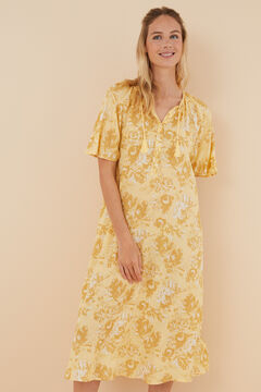 Womensecret Camisa de dormir flores amarela estampado