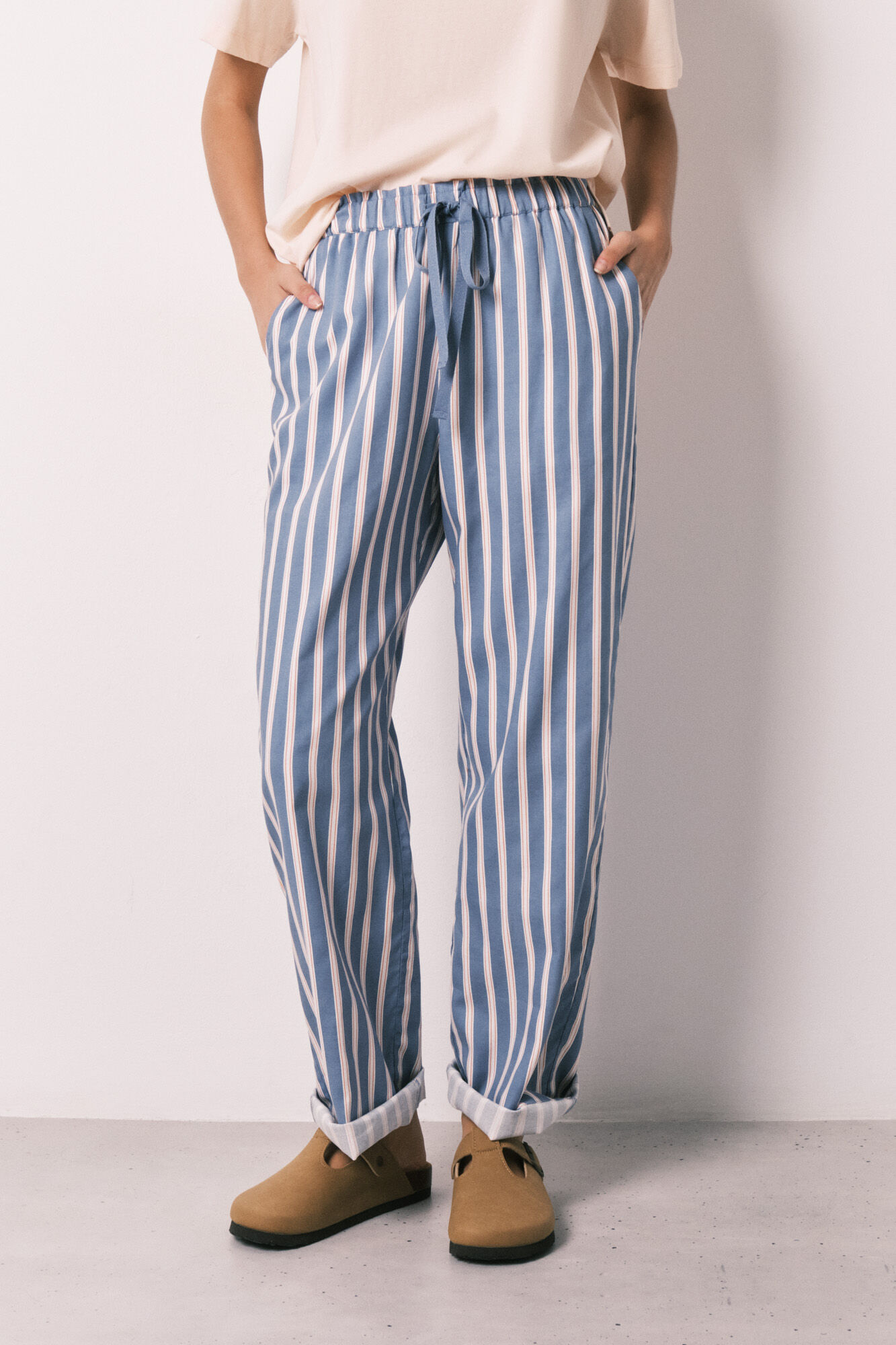 Women'secret Cal&ccedil;as compridas em viscose com estampado de riscas