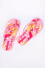 Ipanema Chinelos infantis estampado papagaios tropicais rosa