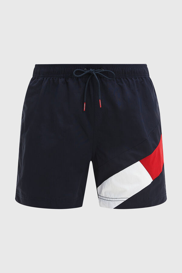 Tommy Jeans Bañador hombre SOLID FLAG-  DRAWSTRING 10 azul