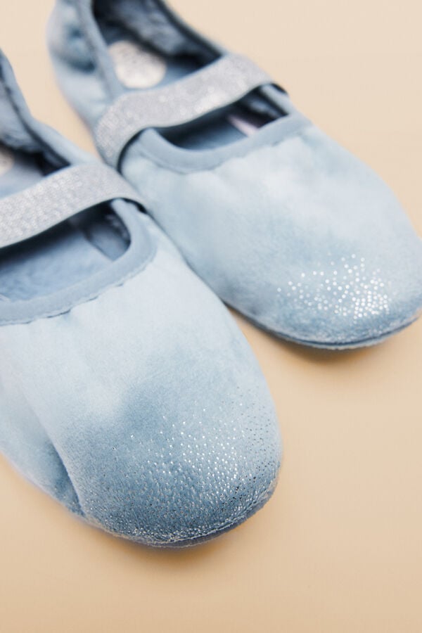 Women'secret Zapatillas casa bailarina azul