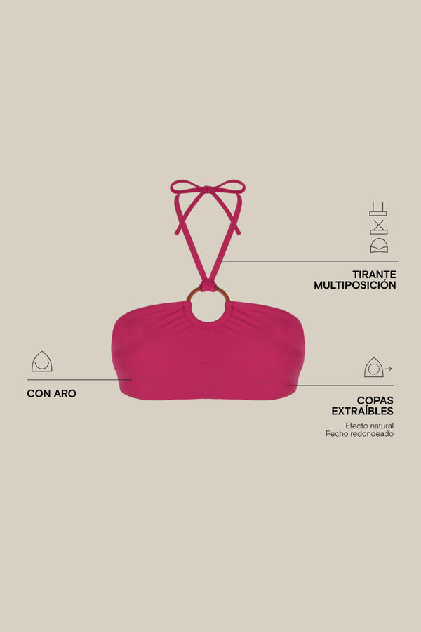 Women'secret Top biqu&iacute;ni bandeau rosa rosa