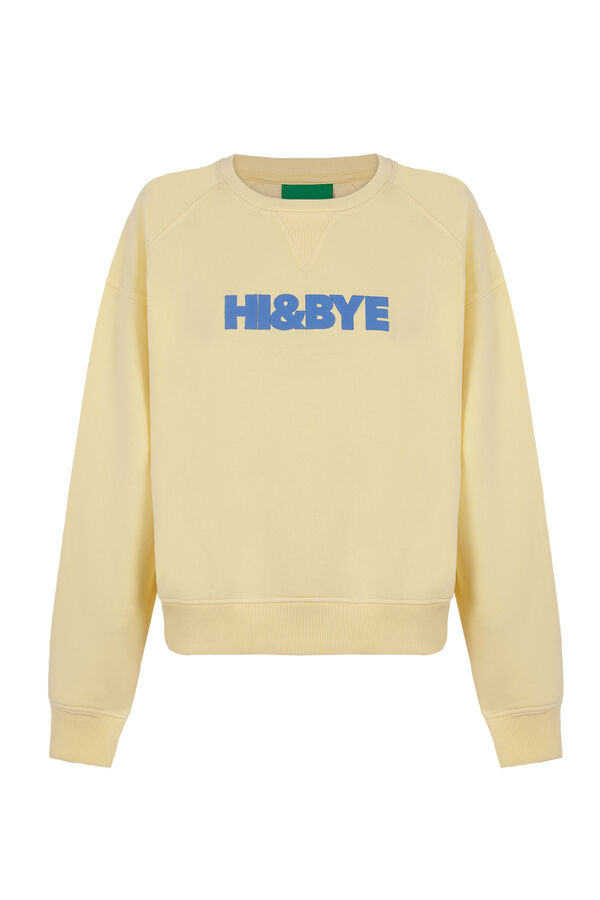 HI&BYE Sudadera amarilla logo HI&BYE amarillo