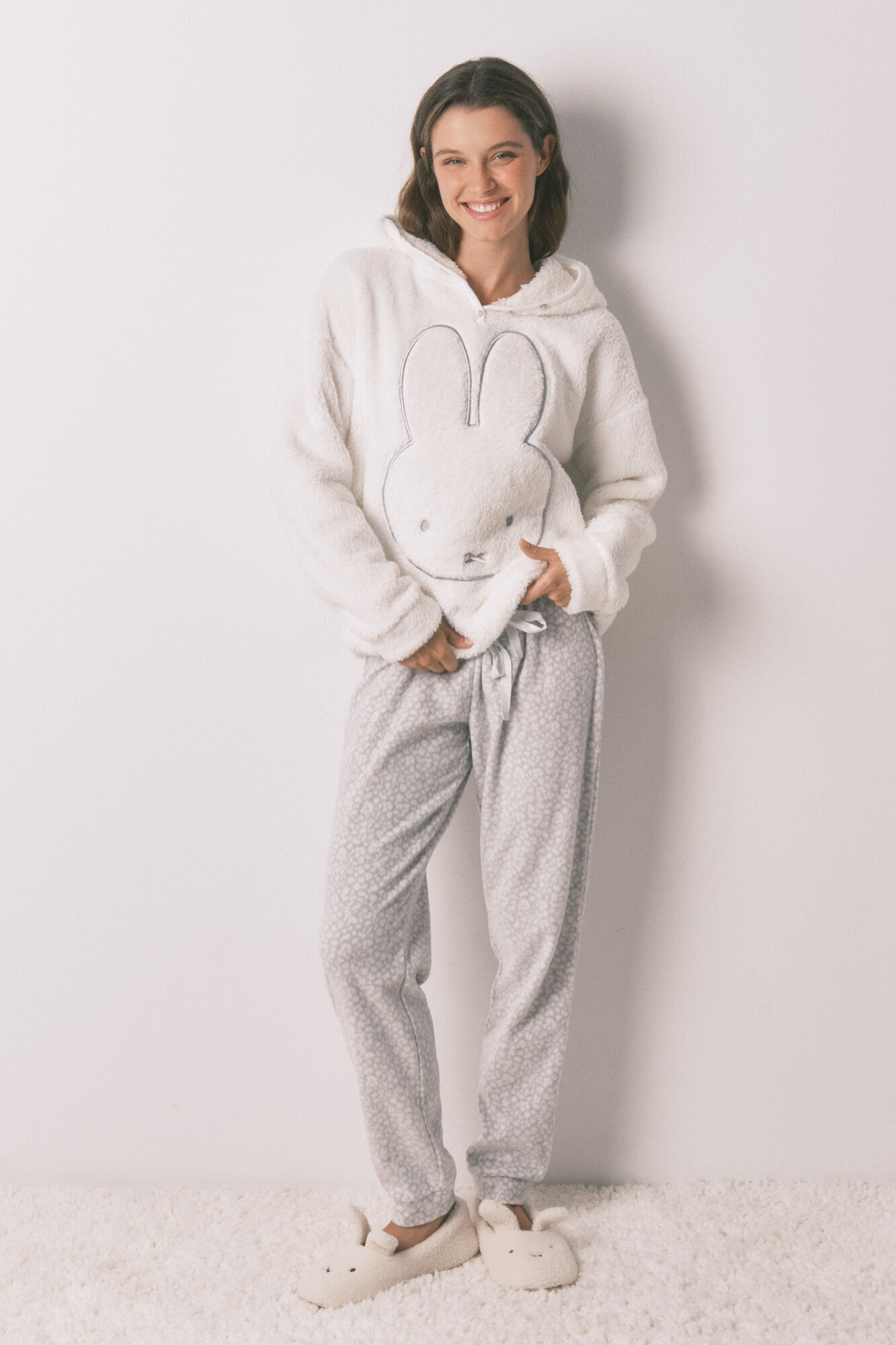 Women'secret Pijama comprido longo de polar com estampado animal da Miffy