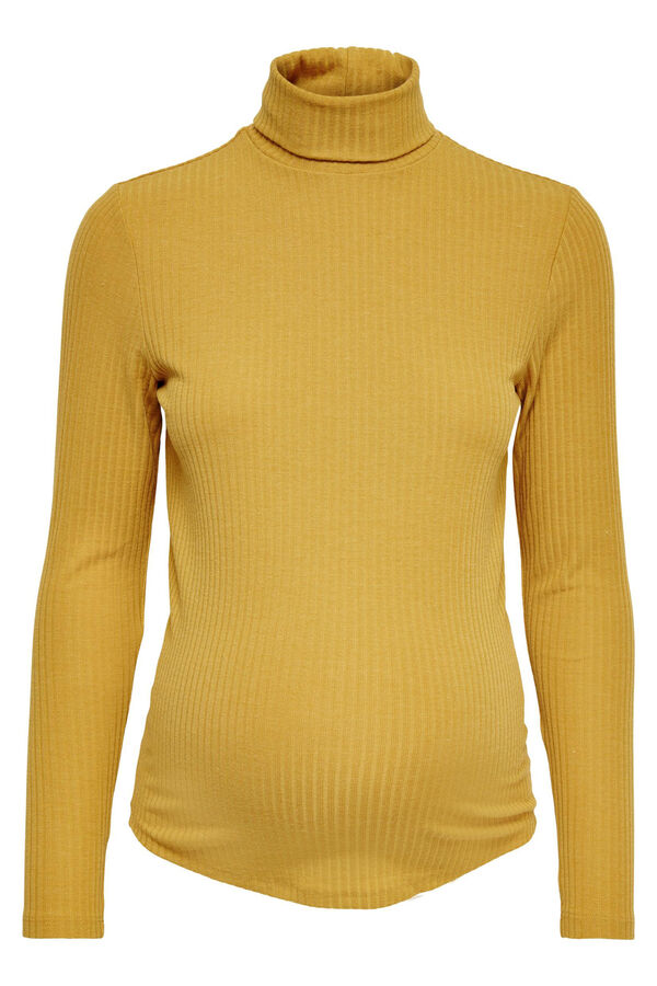 Only Maternity Jersey cuello alto maternity marr&oacute;n