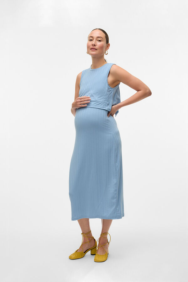 Mamalicious Vestido midi maternity azul