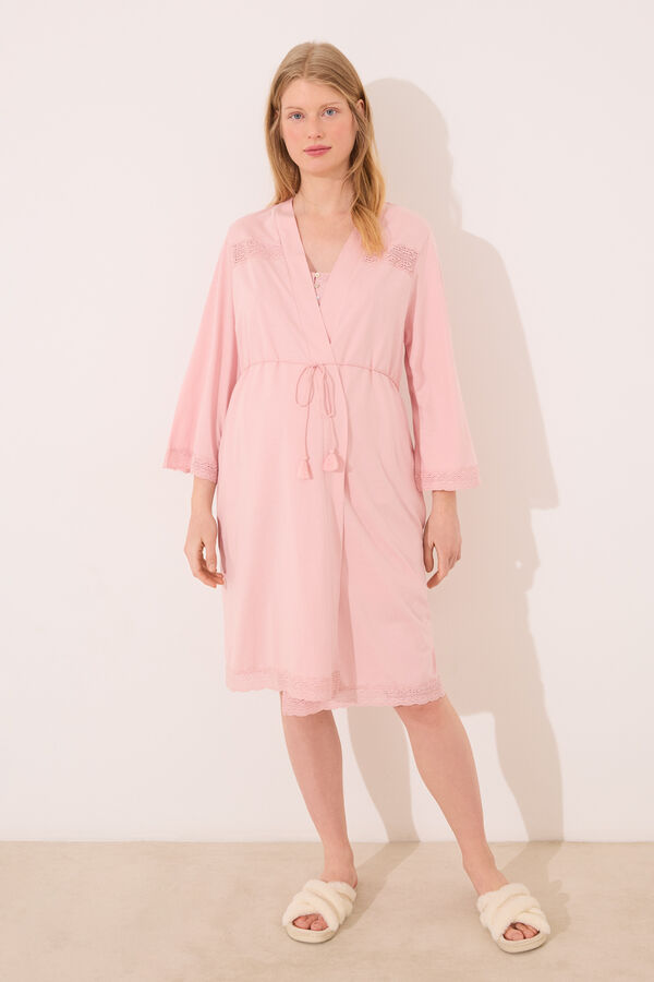 Women'secret Robe de maternity rosa de algod&atilde;o rosa