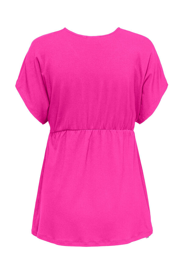 Only Maternity Top fluido manga murci&eacute;lago cuello pico maternity fucsia