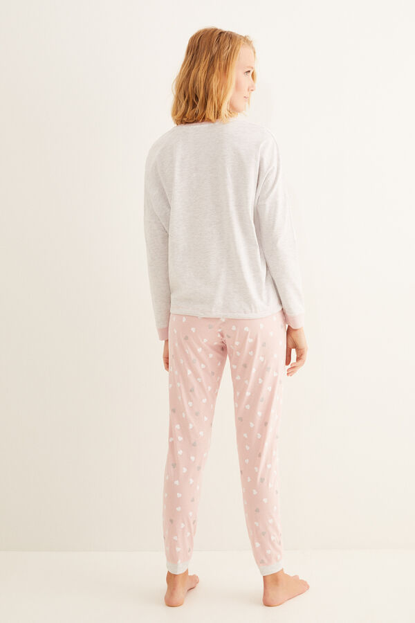 Womensecret Pijama comprido rosa algodão A Vizinha Loira cinzento