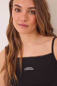 Women'secret Pijama corto algod&oacute;n pointelle negro