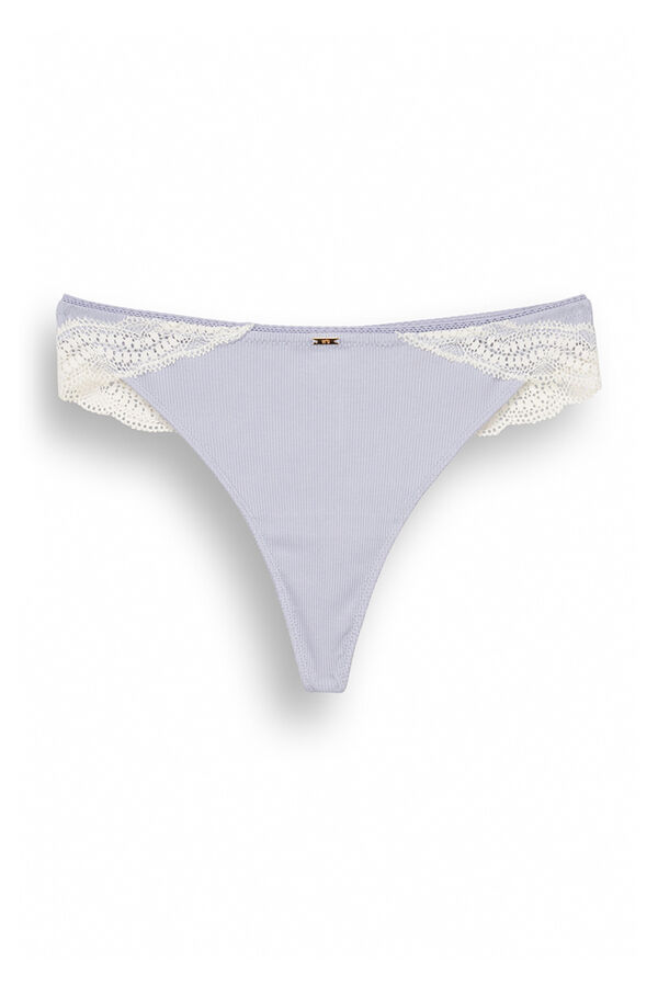 Women'secret Tanga tira algod&atilde;o azul claro azul