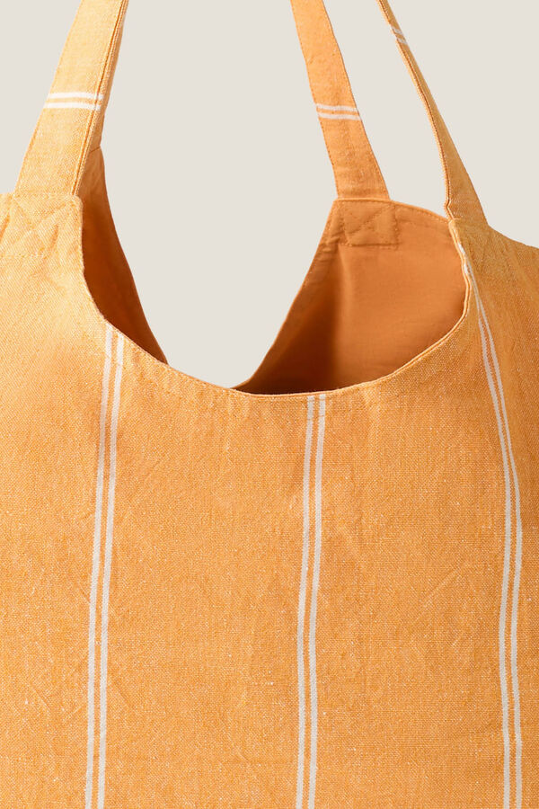 Textura Bolsa saco algod&oacute;n tejido amarillo