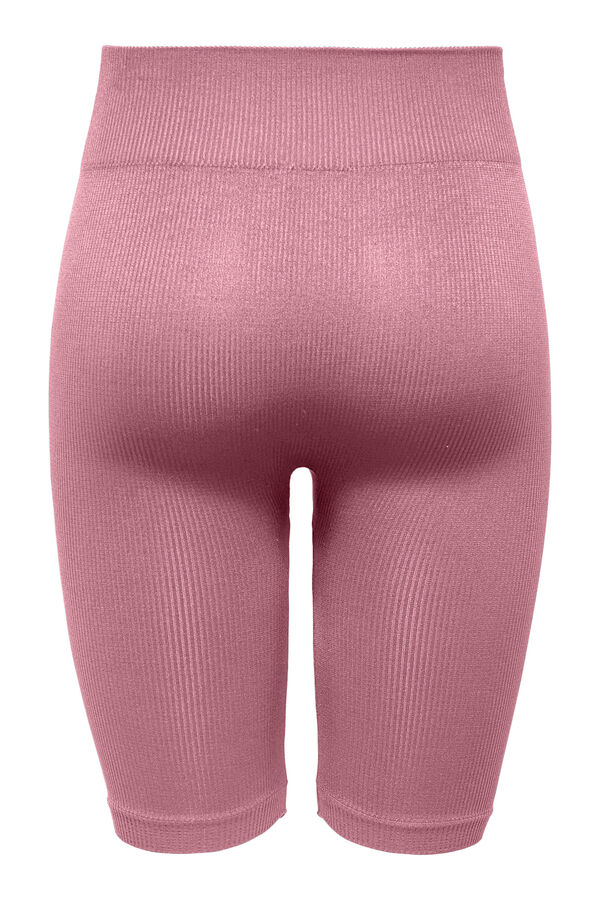 Only Play Shorts de ciclismo com estrutura canelada rosa