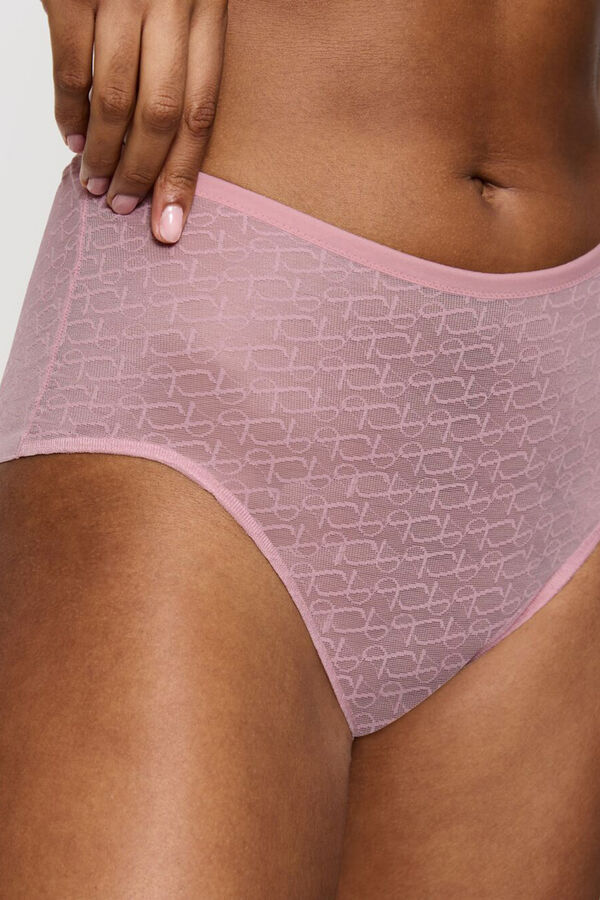 Triumph Braga cl&aacute;sica alta con encaje rosa