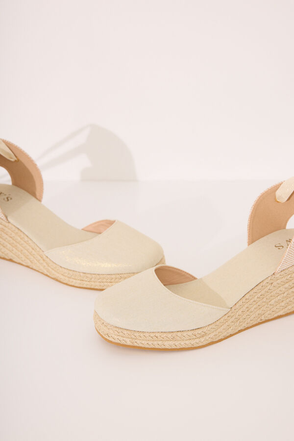 Women'secret Sandalias esparto dorado plataforma nude