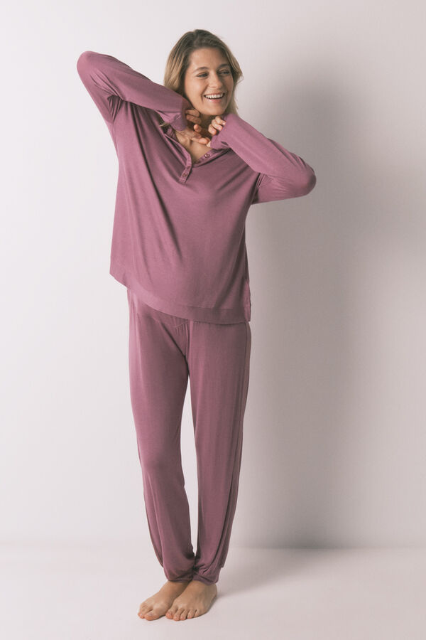 Women'secret Pijama comprido maternity super soft rosa rosa