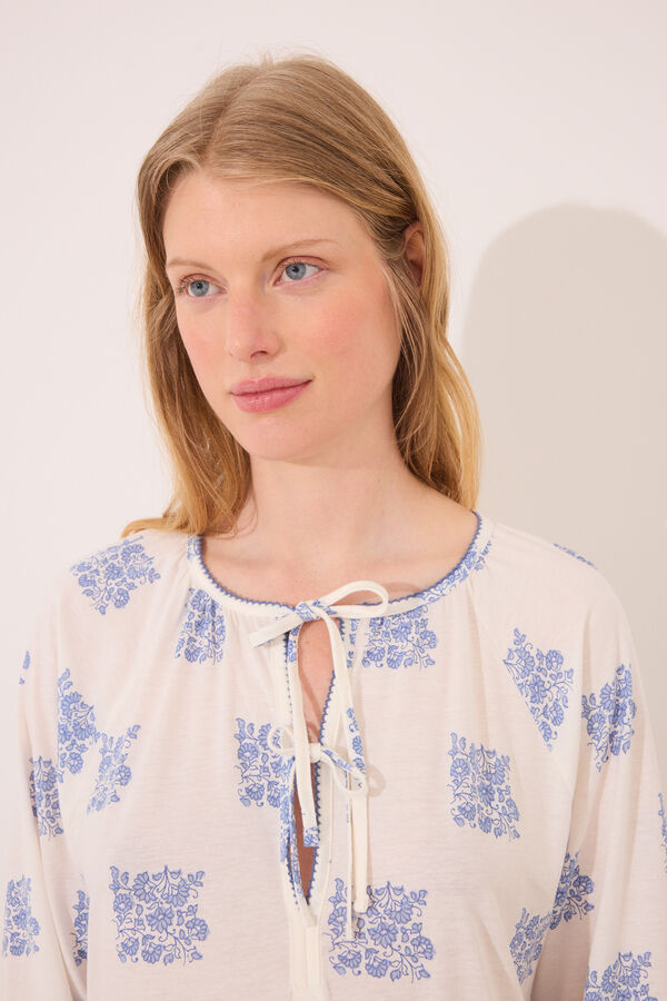 Women'secret Camis&oacute;n corto "maternity" blanco estampado boho marfil