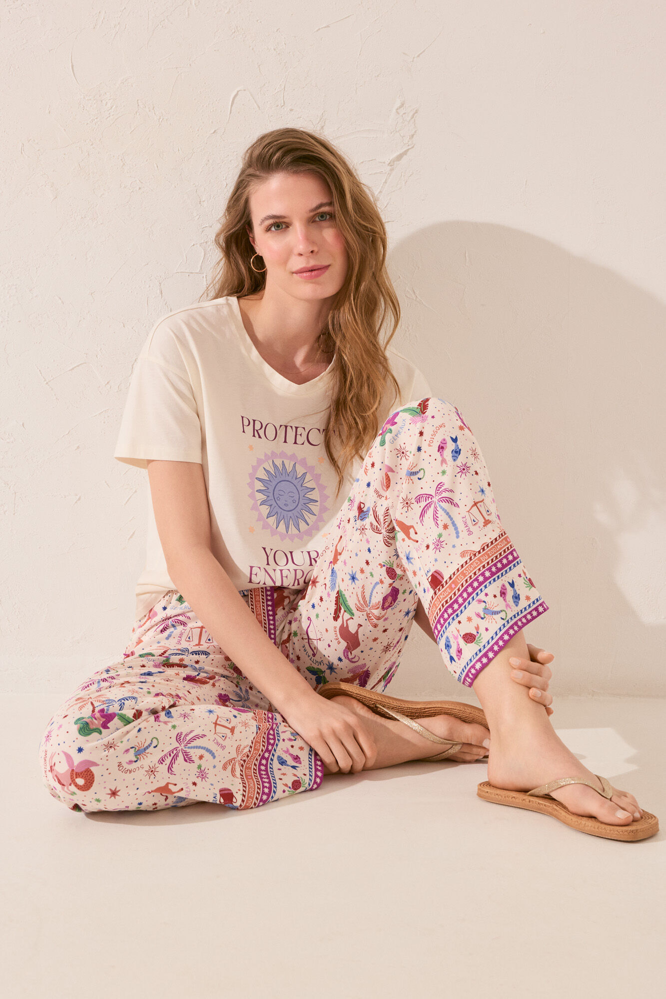 Women'secret Pantal&oacute;n largo estampado multicolor