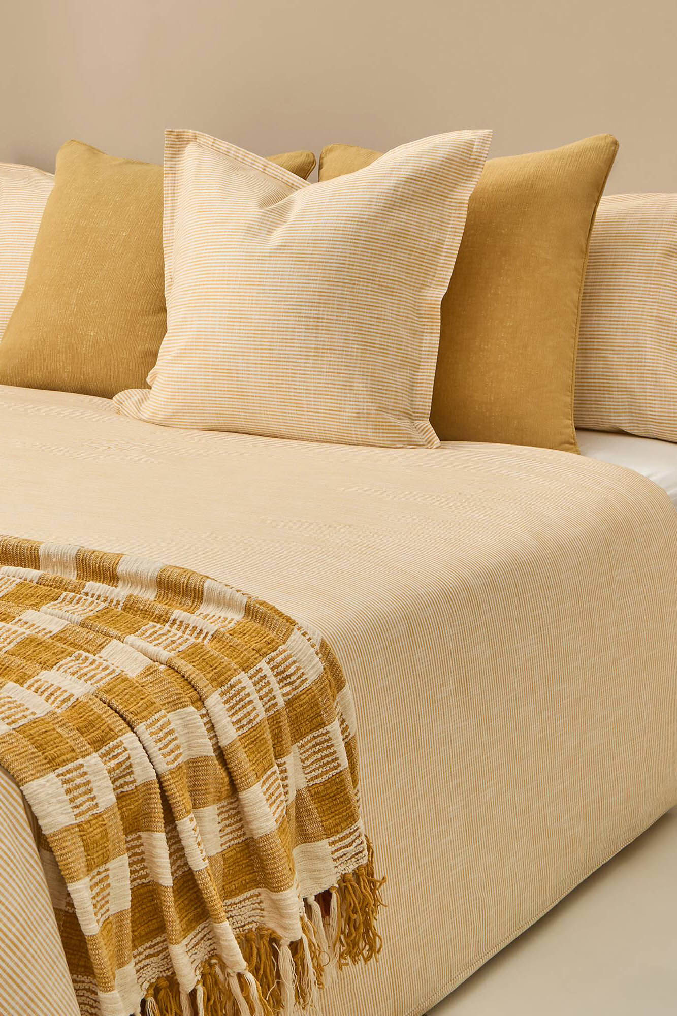 Textura Funda n&oacute;rdica algod&oacute;n rayas efecto lino