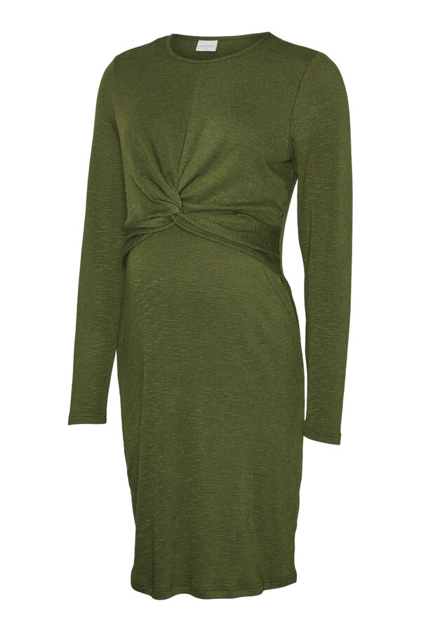 Mamalicious Vestido de manga larga maternity y lactancia verde