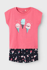Name it Conjunto ni&ntilde;a manga corta rosa