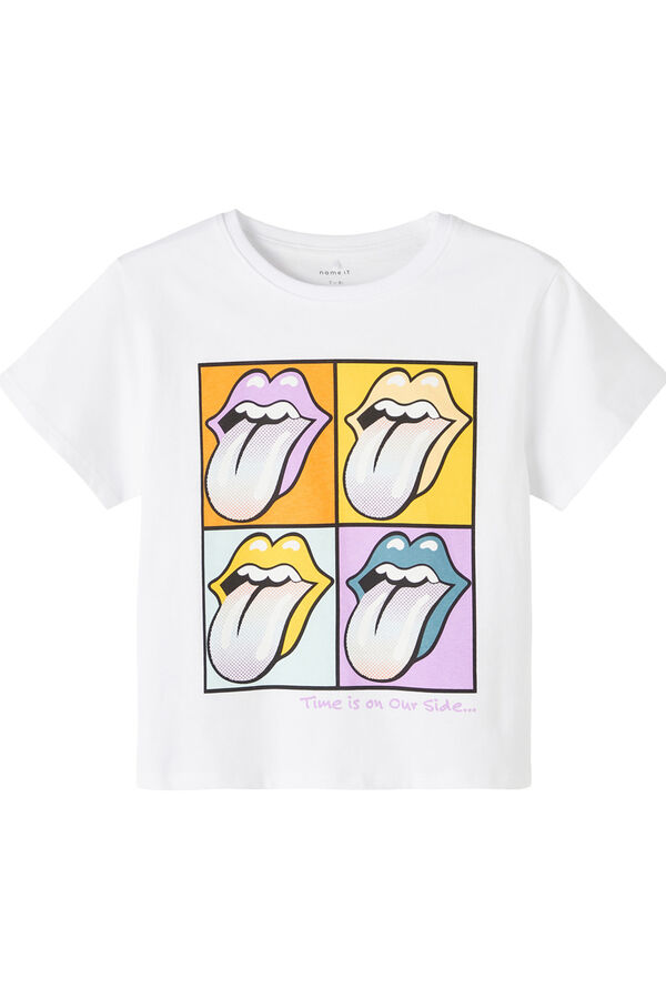 Womensecret T-shirt de menina de manga curta dos ROLLING STONES branco