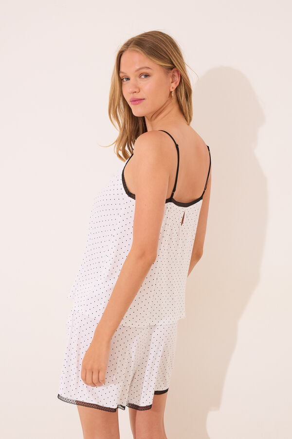 Women'secret Pijama pijama curto de bolinhas brancas branco