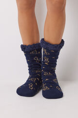 Women'secret Meias compridas de tric&ocirc; azuis Harry Potter azul