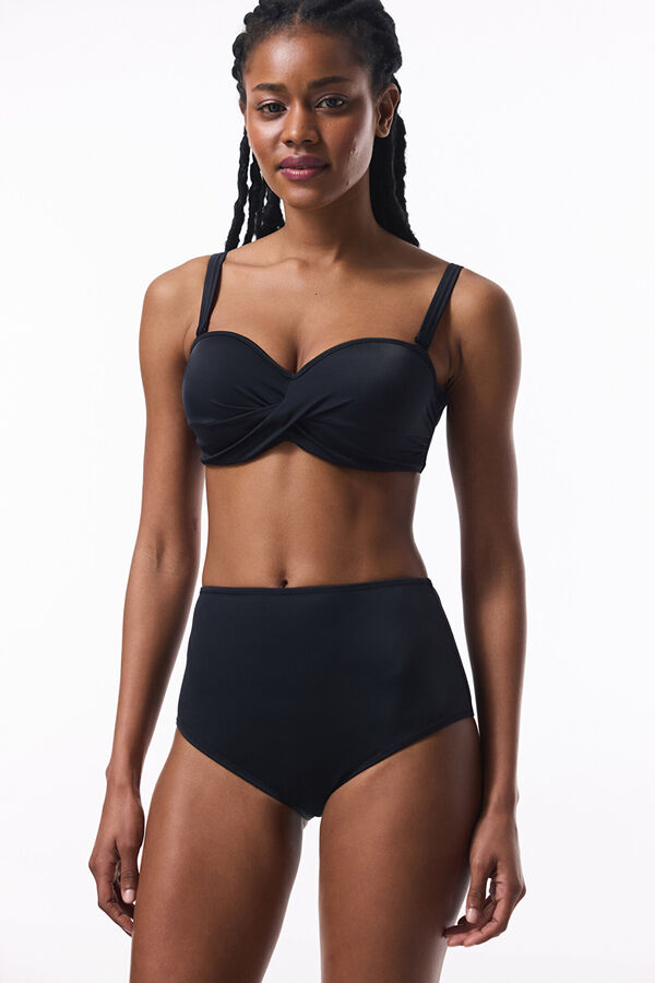 Penti Top de bikini sin aro negro tirantes extra&iacute;bles negro