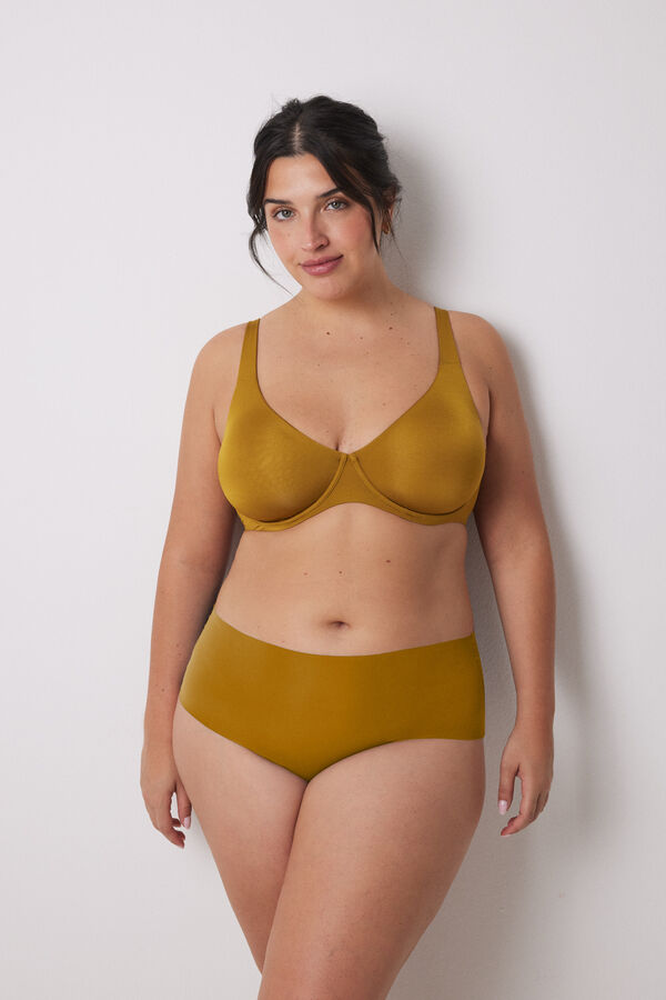 Women'secret Suti&atilde; de microfibra dourado PRETTY cl&aacute;ssico amarelo