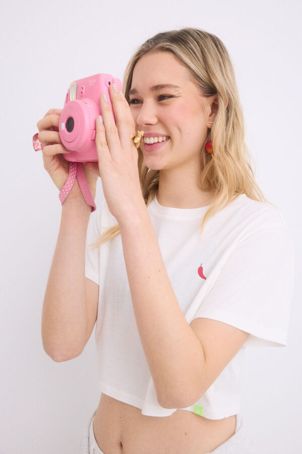 HI&BYE Camiseta 100% algod&atilde;o marfim bege