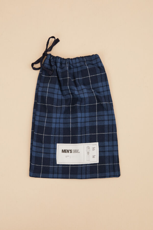 Women'secret Pijama largo camisero hombre 100% algod&oacute;n cuadros estampado