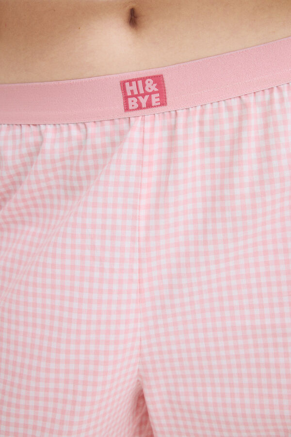 HI&BYE Pijama de algod&atilde;o rosa 100% algod&atilde;o bege