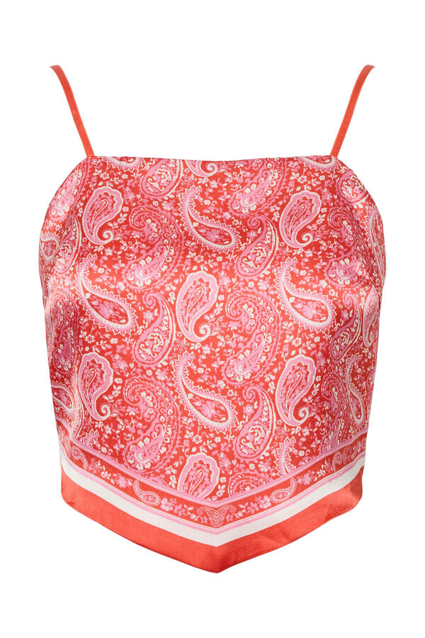 Pieces Top estampado paisley rojo