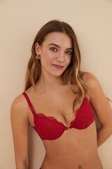 Women'secret BEAUTIFUL Sujetador encaje sat&eacute;n rojo rojo