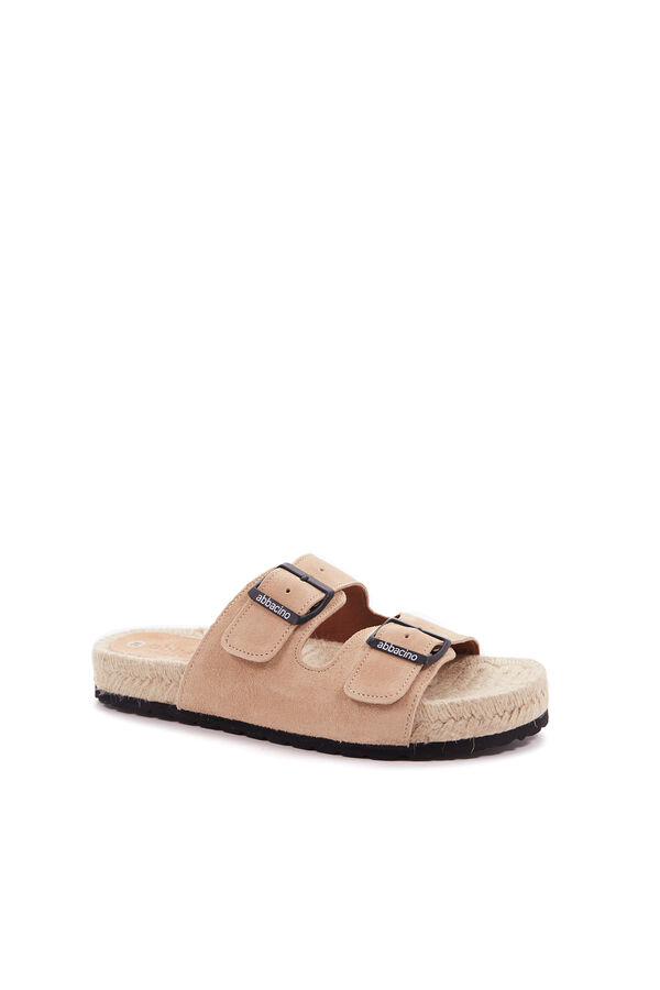 Abbacino Sandália rasa de mulher de esparto bege