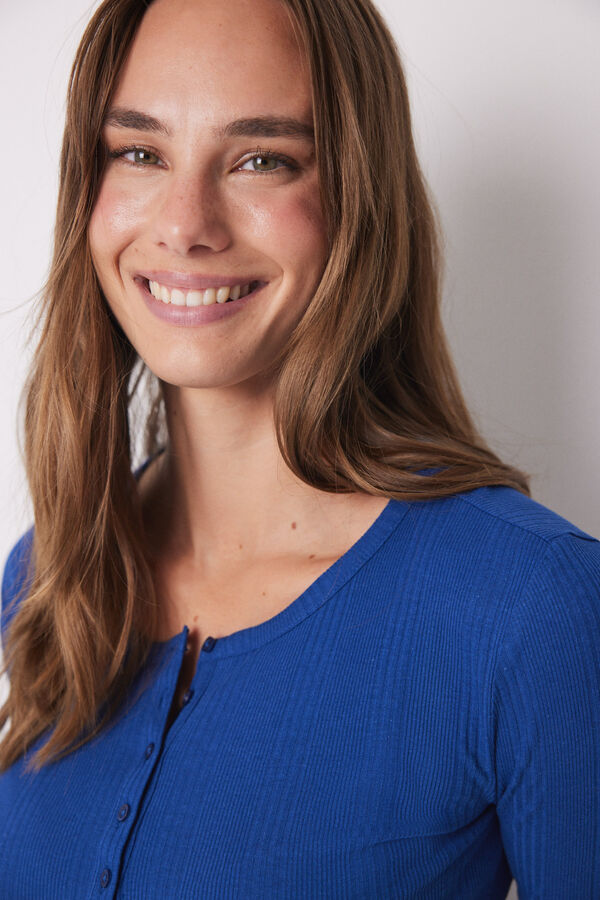 Women'secret Camiseta manga larga canal&eacute; azul estampado