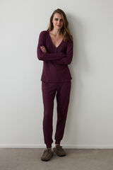 Penti Conjunto de pantal&oacute;n Cozy Time Maroon Ls burdeos