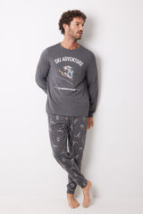Women'secret Pijama largo hombre 100% algod&oacute;n ski gris
