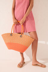 Women'secret Mala cesto de r&aacute;fia laranja vermelho