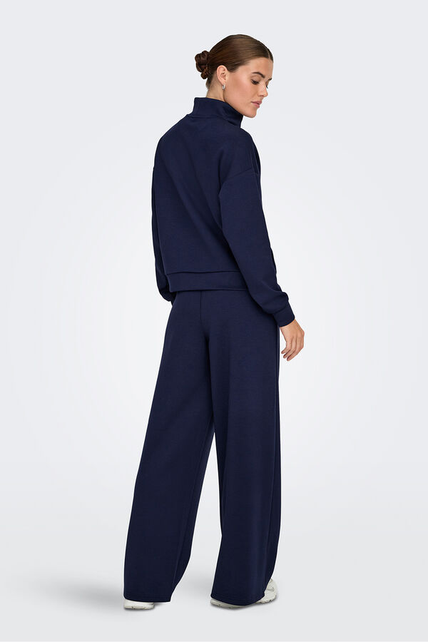 Only Play Sudadera zip cuello alto azul