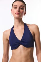 Penti Top de biqu&iacute;ni azul com halter azul