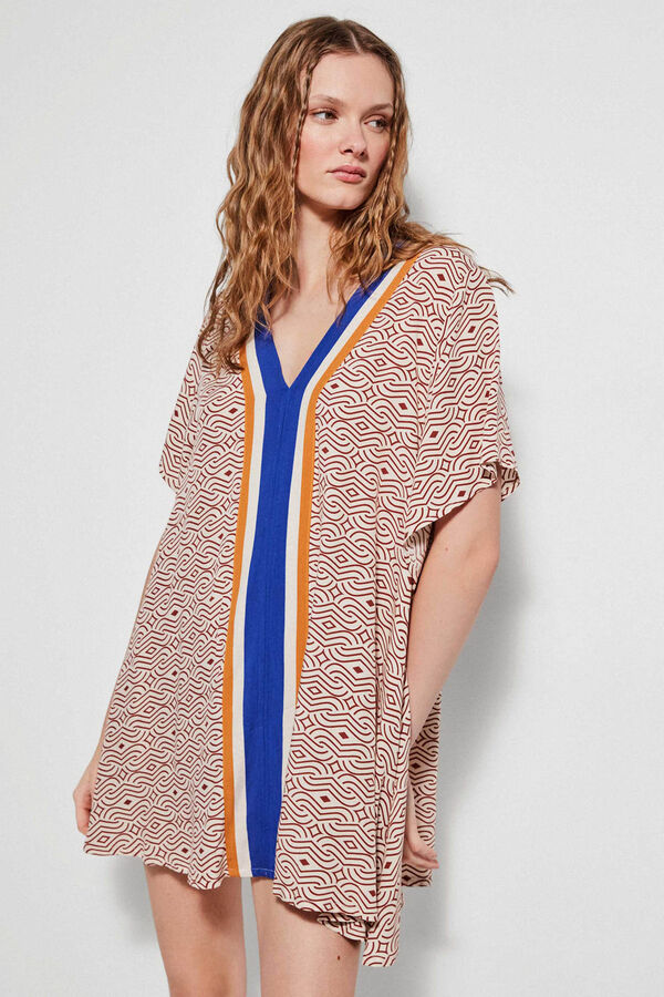 Gisela Cafet&atilde; estampado. branco