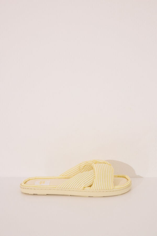 Women'secret Zapatillas casa seersucker amarillo amarillo