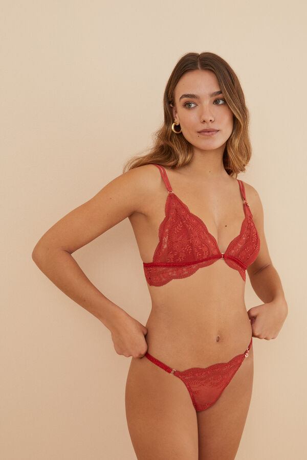 Women'secret Braguita brasile&ntilde;a encaje La Vecina Rubia naranja