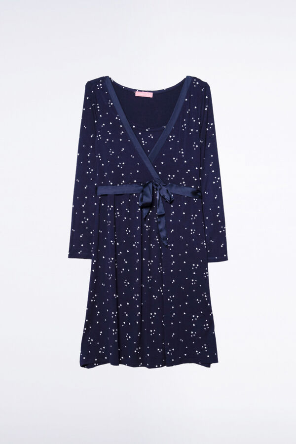 Ohma! Camis&oacute;n lactancia m/l estampado copos azul