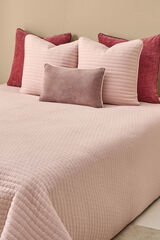 Textura Colcha lisa com costura riscas rosa